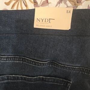 NYDJ Women's 5X Relaxed Pull On Ankle Jeans - Deep Blue NWT